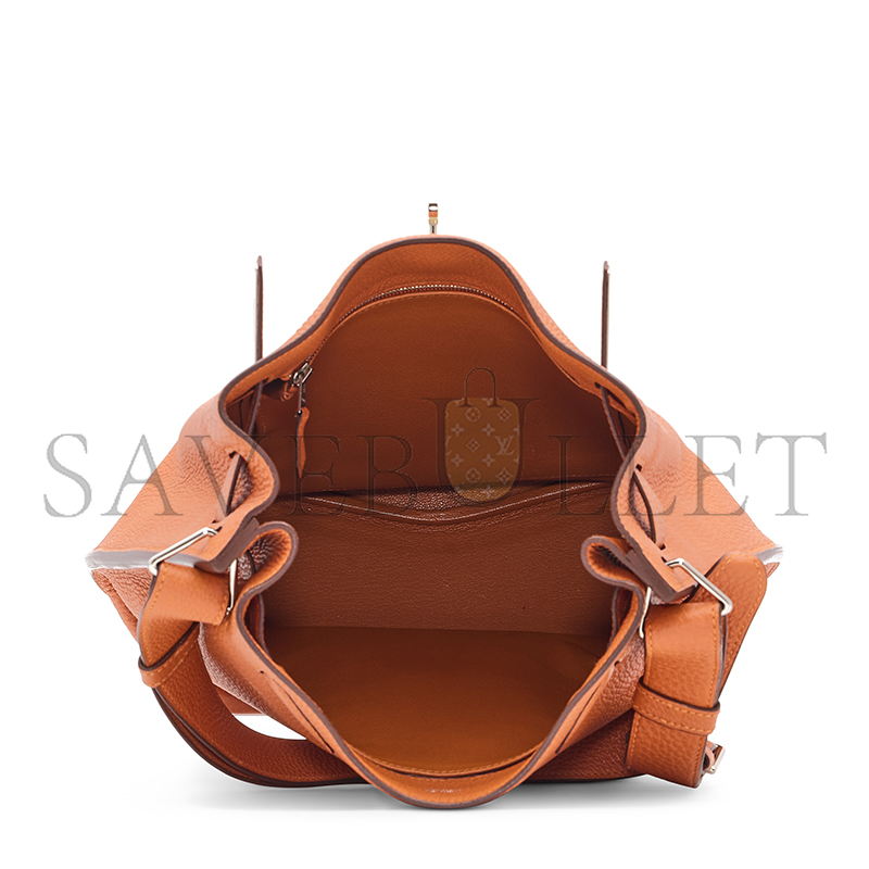 H**mes MASTER 22CM ORANGE TOGO LEATHER PALLADIUM PLATED SO KELLY BAG (29.5*22*11cm)